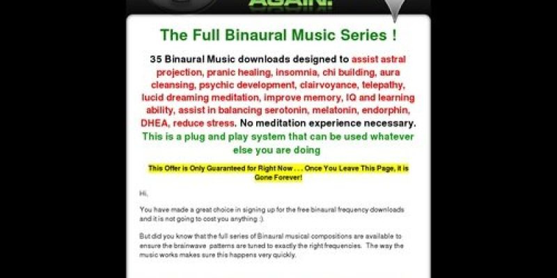 Binaural Music One Time Offer