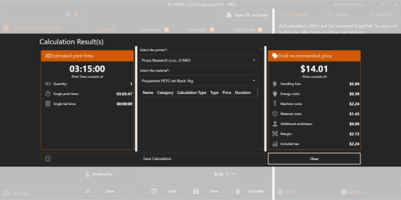 3D Print Cost Calculator for Windows