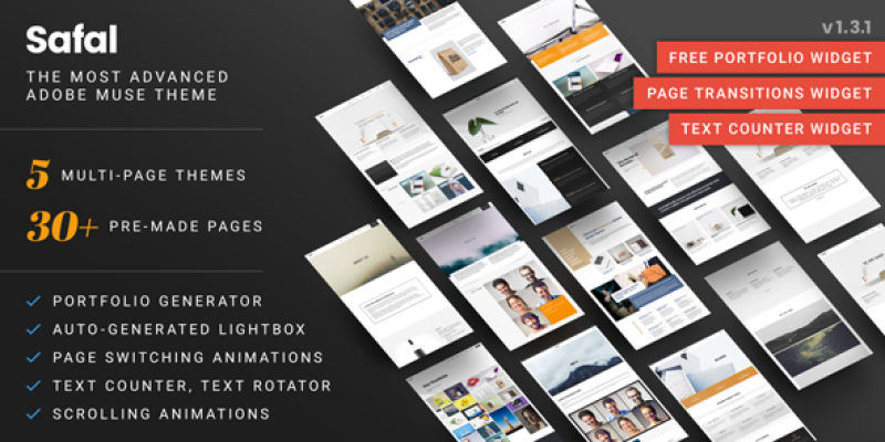 Venture: One Page Animated Muse Template