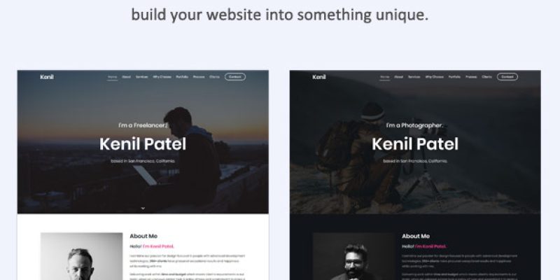 Kenil – Responsive Bootstrap 4 One Page Portfolio Template