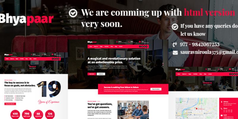 Bhyapaar – Multipurpose Corporate PSD Template