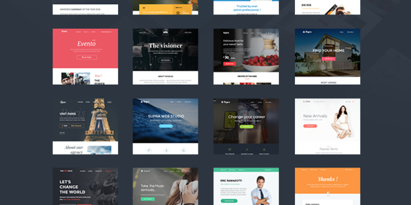 Supra – Pack of 20 Templates + Online Template Builder