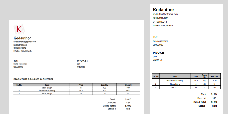 Easy Invoice Generator ASP.NET CORE with EF Core