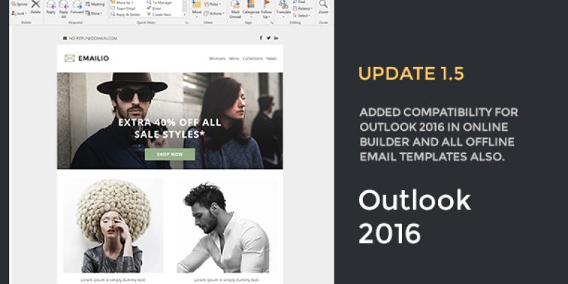 Emailio Responsive Multipurpose Email Template With Online Builder