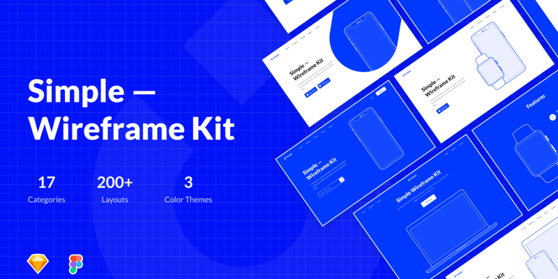Symple – Wireframe Kit Sketch Template