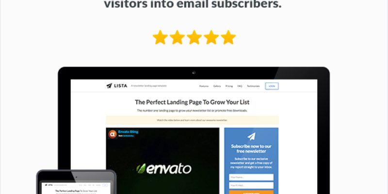 Lista | Newsletter Form Landing Page