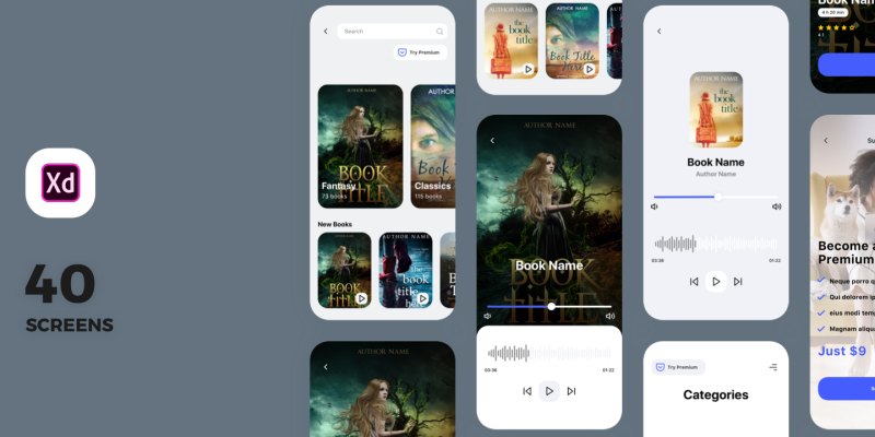 Kleio – Book Listening App UI Kit