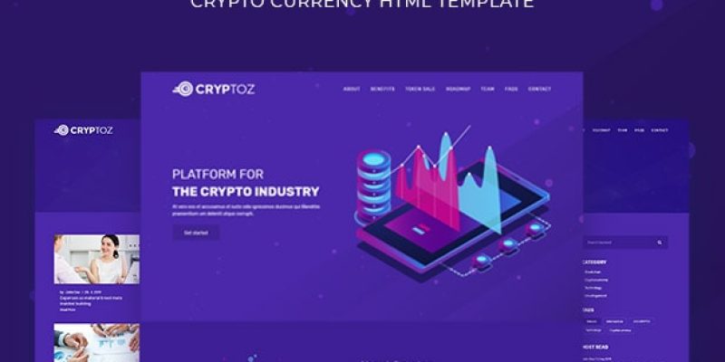 Cryptoz | ICO, Bitcoin And Crypto Currency PSD Template