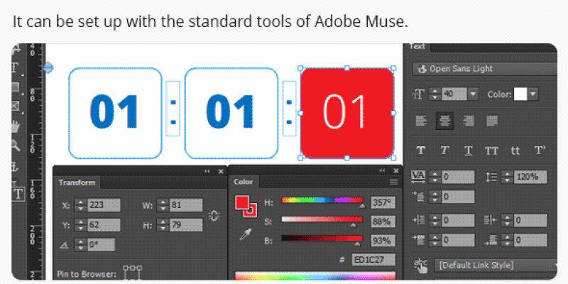 Easy Countdown Timer for Adobe Muse