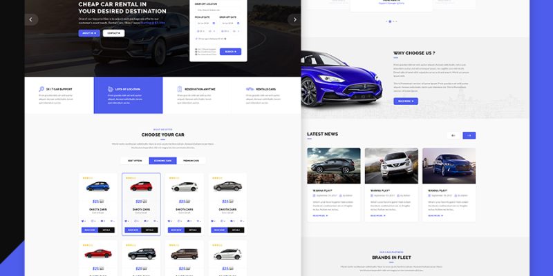 Xpedia- Car Rental PSD Template