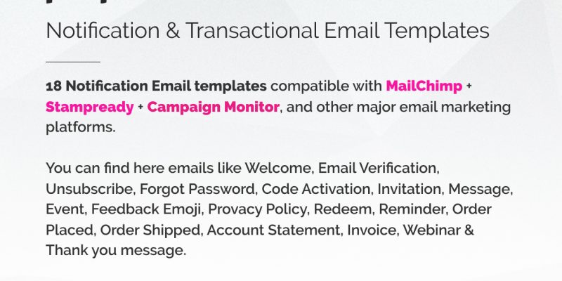 Purple – Notification & Transactional Email Templates