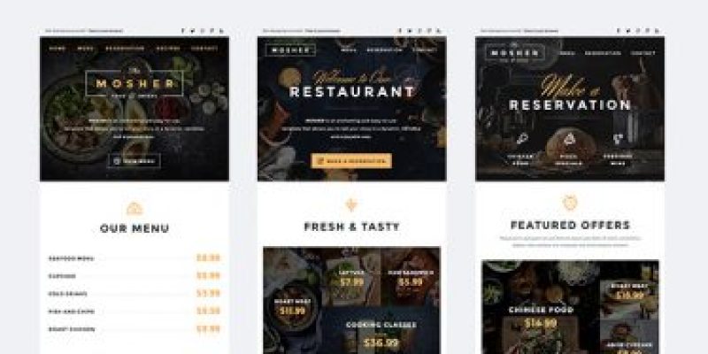 Mosher – Food & Drink Email Template  + Builder Access