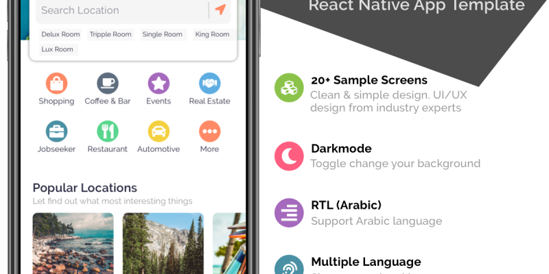 Listar – mobile React Native directory listing app template