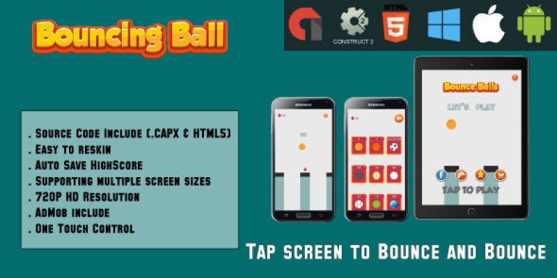 Flappy Color Ball – HTML5 Game – Mobile – (.CAPX & HTML)