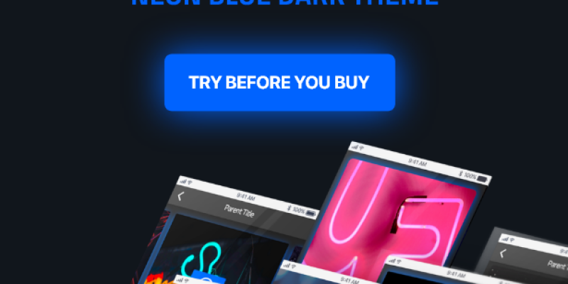 Ionic 3 / Angular 6 UI Theme /  Template App – Multipurpose Starter App – Neon Blue Dark