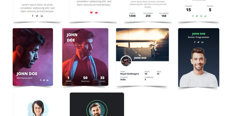 Profile Cards – CSS3 Responsive Cards