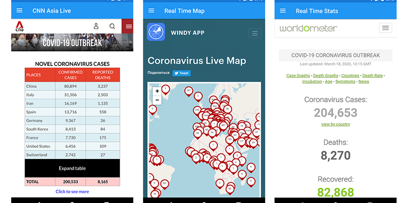 Coronavirus (COVID-19) Safety Guide – Live News + Real time Map + Real time Stats + AdMob