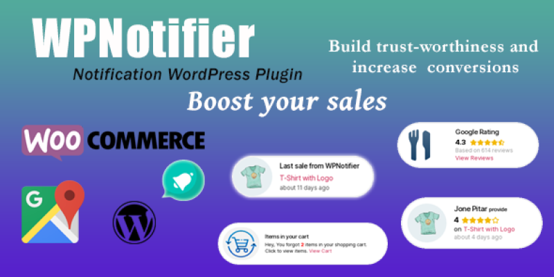 WPNotifier – Notification WordPress Marketing Plugin For Visitors Attention and Social Proof