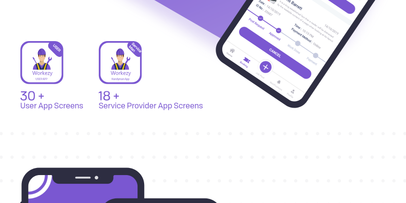 Workezy – Handyman Service Booking App template | ionic 4 | Android App + iOS App