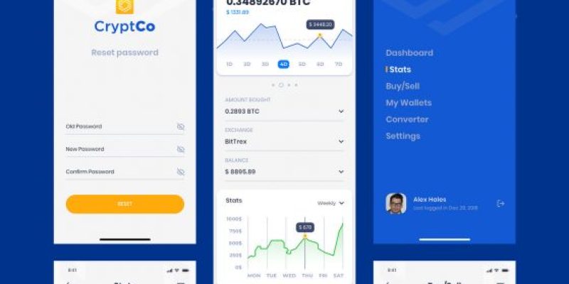 CryptCo – A Modern & Clean Cryptocurrency App Template in Sketch