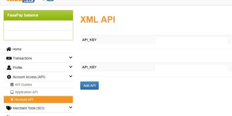 Fasapay XML API client