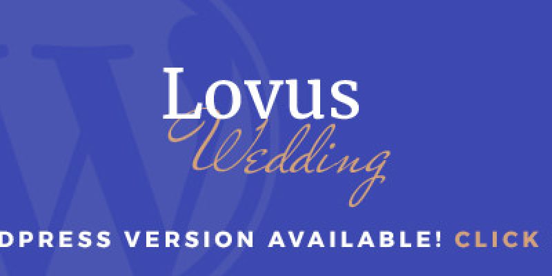 Lovus – Wedding Website Template