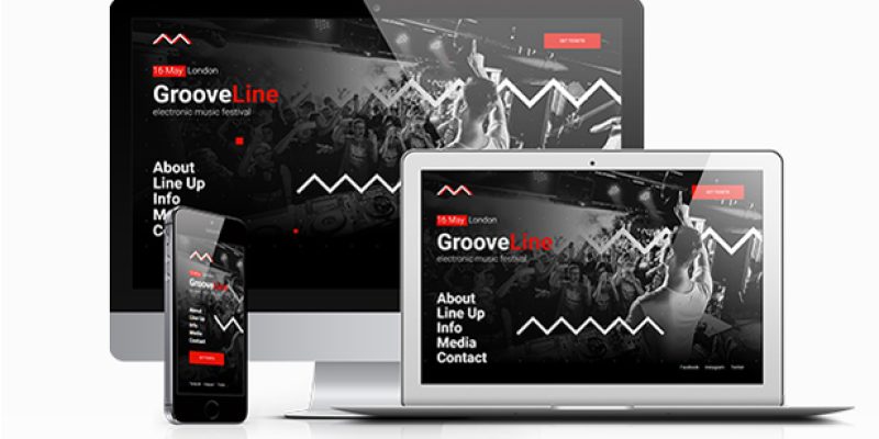 GrooveLine – Music Event / Festival / DJ Party Responsive Muse Template