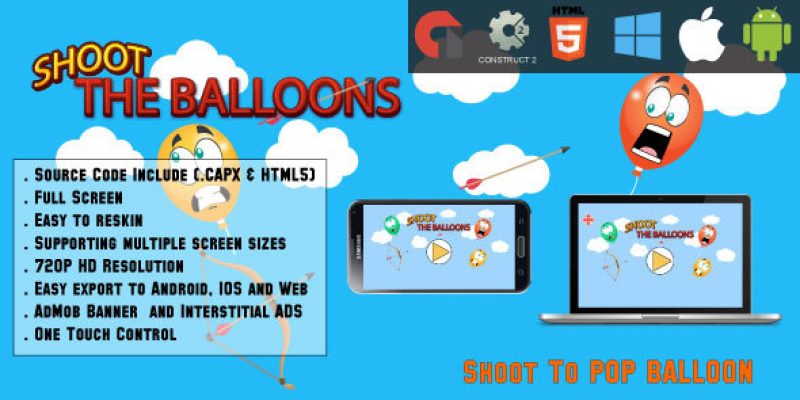 Balloon Pop – HTML5 Game – Android & IOS + AdMob (CAPX)