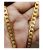22K Gold Plated Neck Chain for men 20 Inch long , 8mm thick textured Link Chain