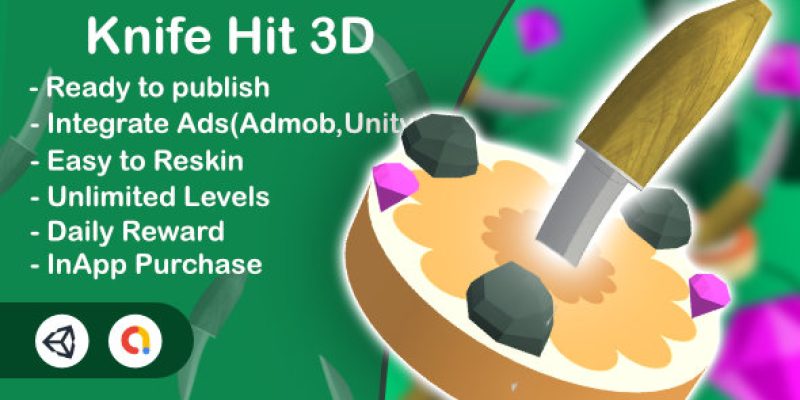 3D Knife Hit (Unity+Admob+Android+iOS)