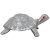 Metal Silver Plated Wealth Sign Tortoise Statue Showpiece (Length 11 cm, White)