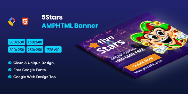 5 Stars AMPHTML Banners Ads Template