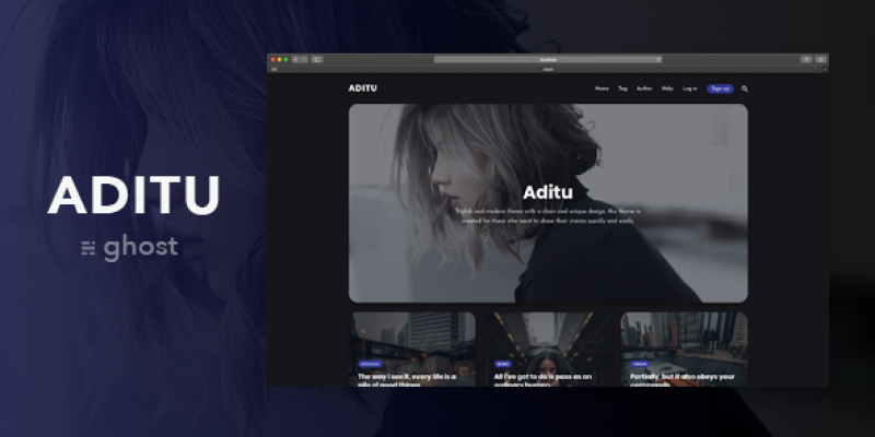 Aditu – Stylish Dark Theme for Ghost