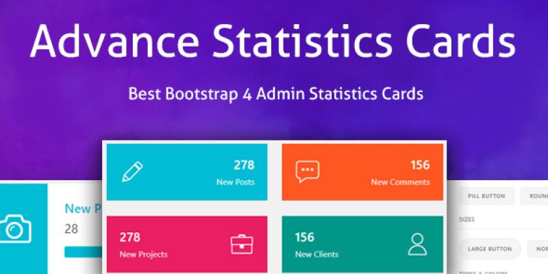 Advance Statistics Cards – Bootstrap 4 Admin Statistics Cards Layout