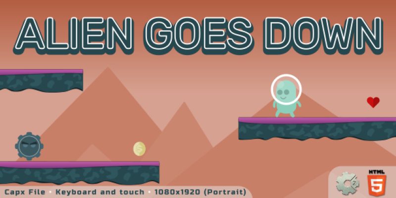 Alien Goes Down – HTML5 Skill Game