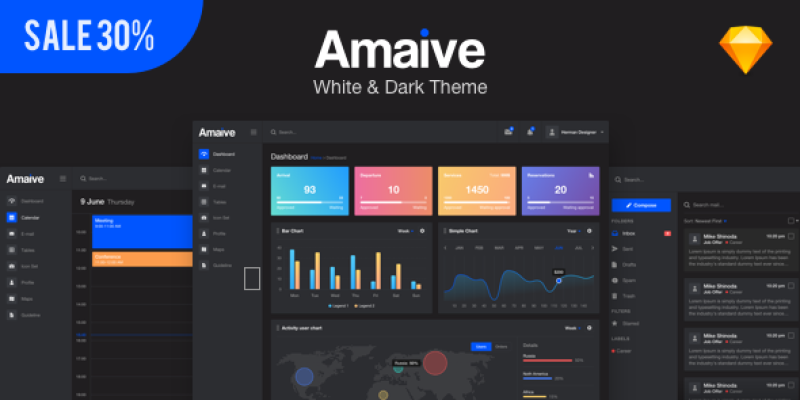 Amaive – Admin Sketch Template
