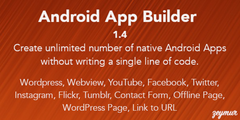 Android App Builder – WebView, WordPress, YouTube & much more