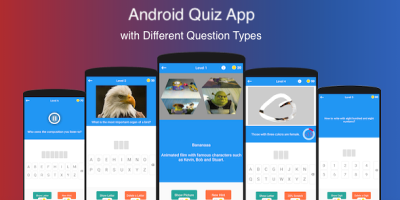 Android Quiz App with Different Questions Types
