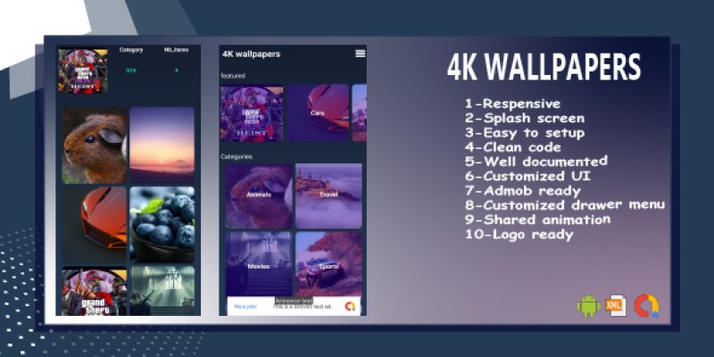 Android Wallpapers 4k Template UI