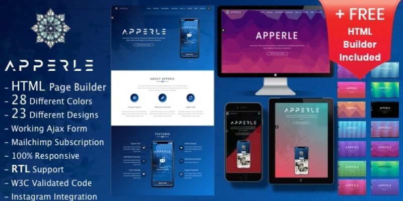 Apperle | Responsive App Landing Page HTML template