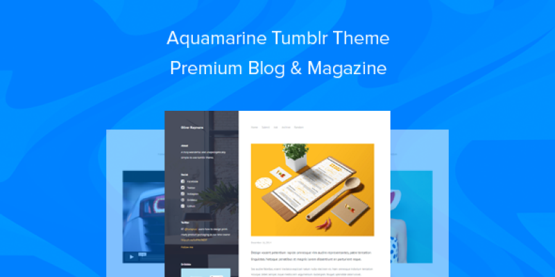 Aquamarine Tumblr Theme Premium Blog & Magazine