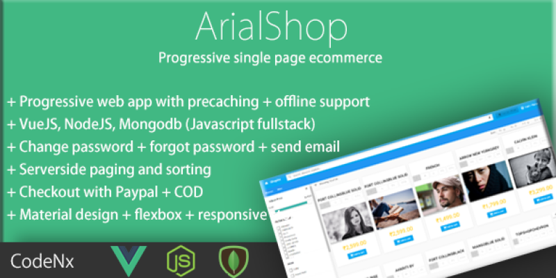 Arialshop – Javascript eCommerce Website With Modern Features
