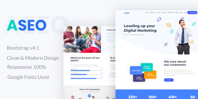 Aseo – Digital Marketing Landing Page