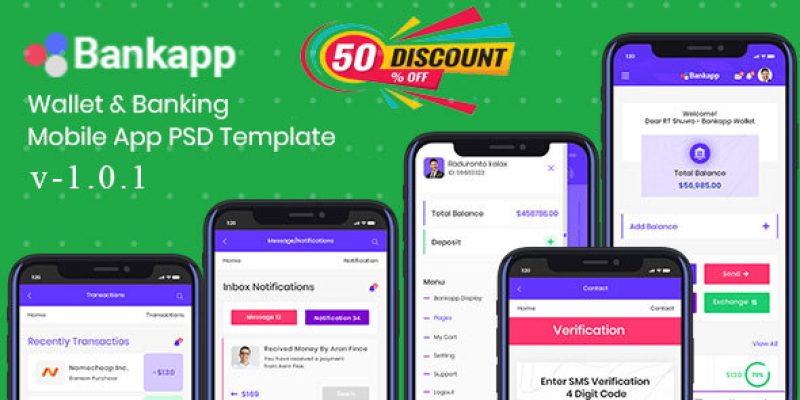 Bankapp – Wallet & Banking HTML Mobile Template
