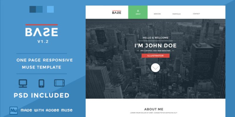 Base – One Page Responsive Muse Theme