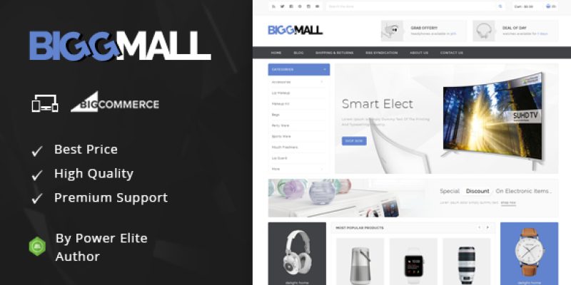 BiggMall – Multipurpose Stencil BigCommerce Theme