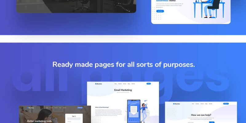 Bluetec – Saas IT Software Startup Landing Page Template