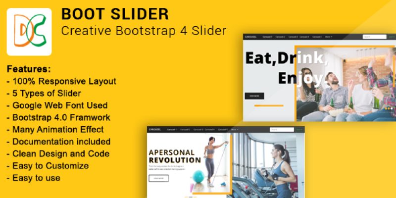Boot Slider – Creative Bootstrap 4 Slider