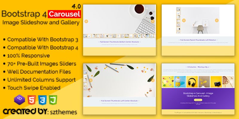 Bootstrap 4 Carousel – Image Slideshow and Gallery