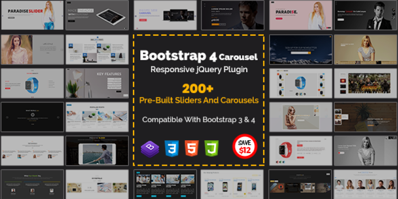 Bootstrap 4 Carousel Responsive jQuery Plugin